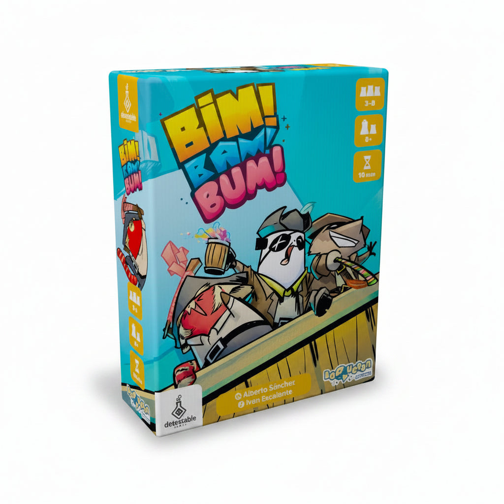 Bim! Bam! Bum! – caja sobre fondo blanco