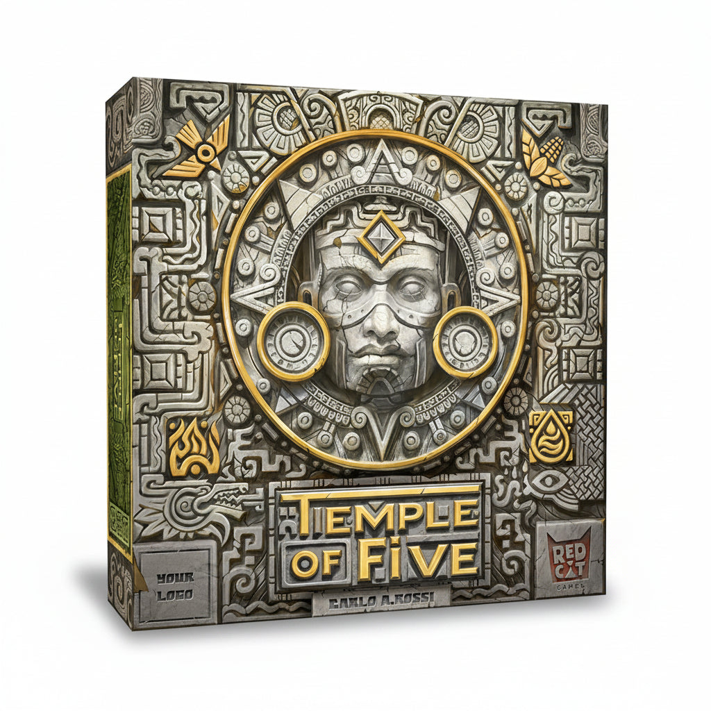 Temple of Five – caja sobre fondo blanco