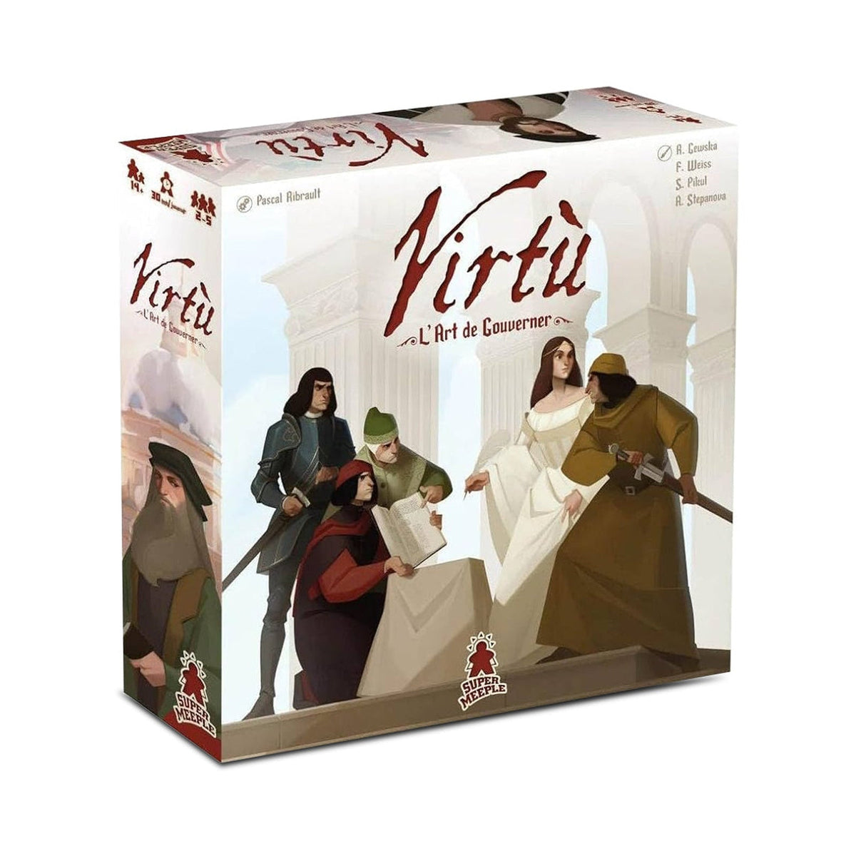 Virtù – caja sobre fondo blanco