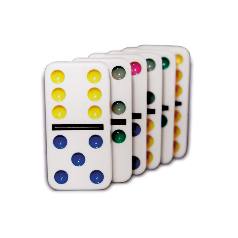 DOMINO DOBLE 6 COLORS METAL BOX — Fichas de colores